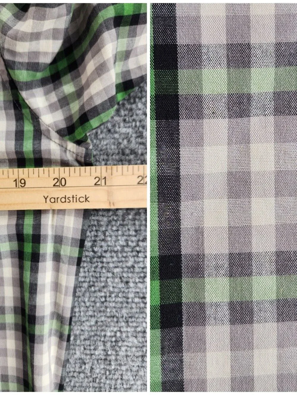 The North Face Western Shirt Men Green Plaid Pearl Snap Hiking Outdoors Medium
